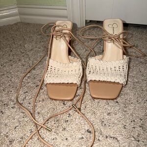 Jessica Simpson Cream and Tan Sandals